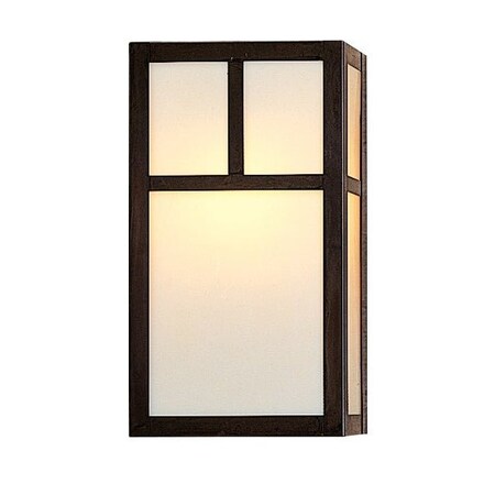 Arroyo Craftsman 12" Mission Sconce Without Overlay (Empty), Slate, Rain Mist Glass MS-12ERM-S